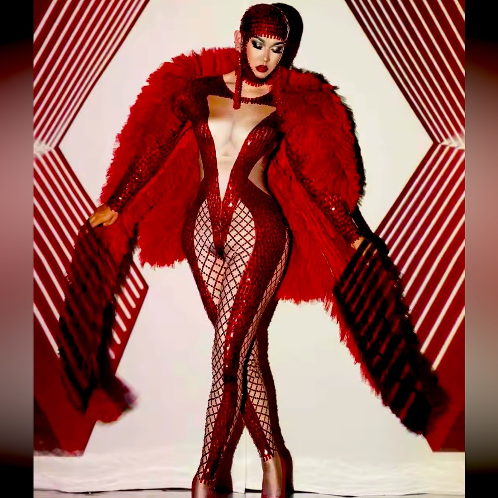 Custom Sequins Jumpsuit - image 2